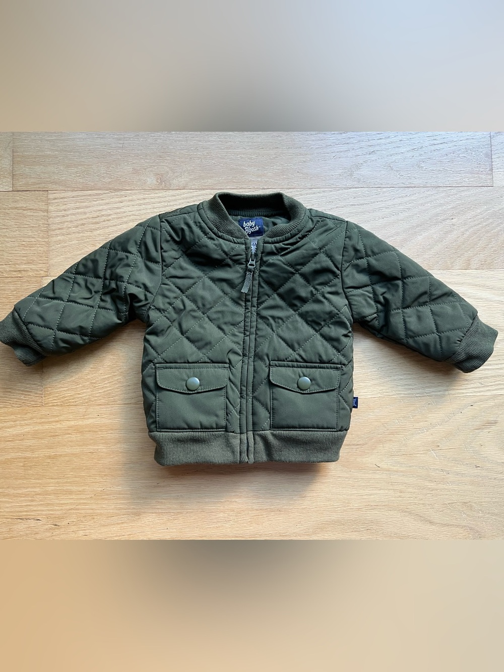 Quilted Olive Bomber Jacket for Kids